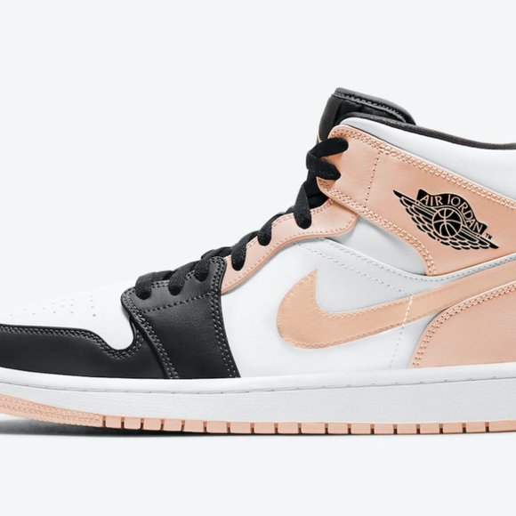 Jordan 1 Mid Crimson Tint White/Arctic Orange-Black 554724 133 Men's Siz… - Picture 8 of 14